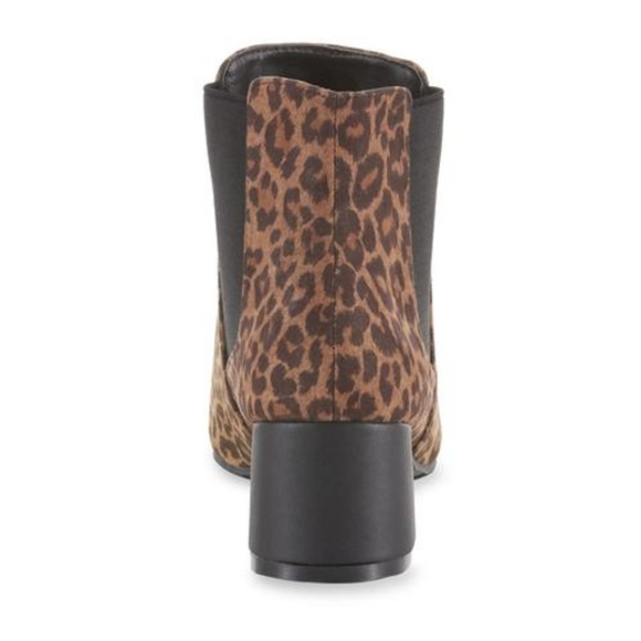 METAPHOR Rome Suede Leopard Point Toe Chunky Ankle Bootie NWOT - Picture 6 of 13